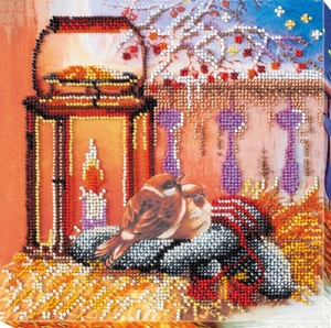 Bead Embroidery Kit Mid-sized bead embroidery kit By the fire
