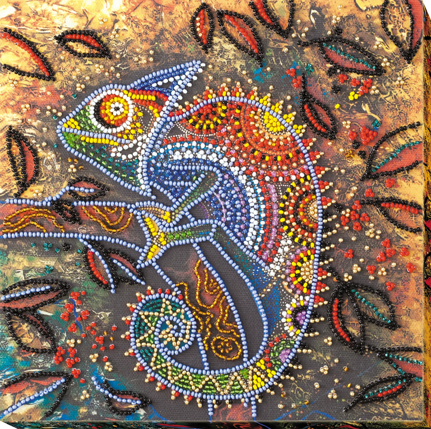 Bead Embroidery Kit Mid-sized bead embroidery kit Chameleon