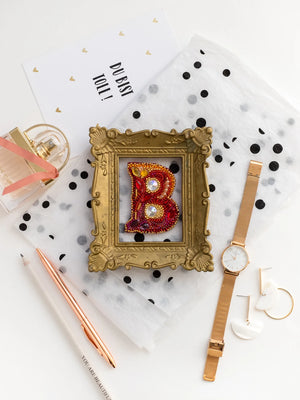 Brooch Embroidery Kit Decoration Letter "B"
