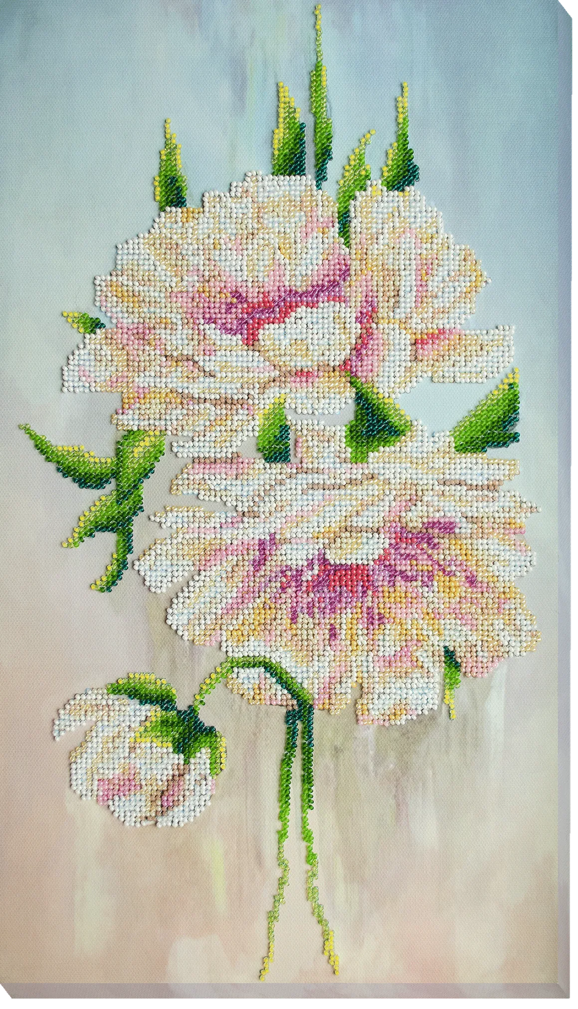 Bead Embroidery Kit Main Bead Embroidery Kit White peonies