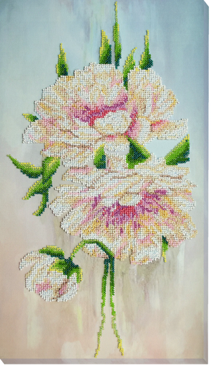 Bead Embroidery Kit Main Bead Embroidery Kit White peonies