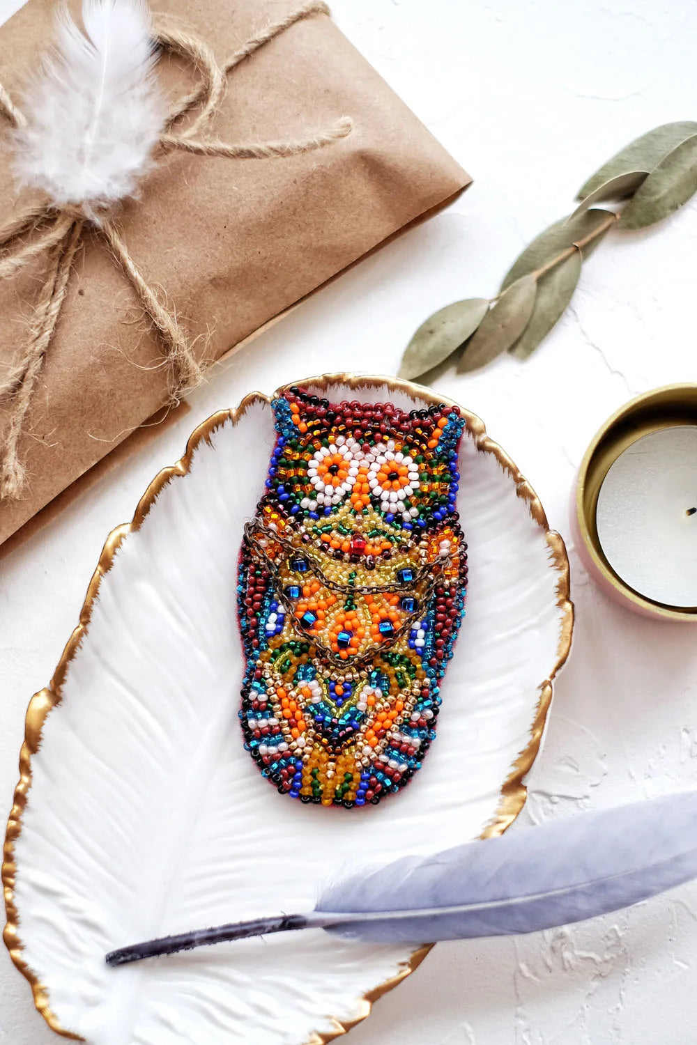 Brooch Embroidery Kit Decoration Owl