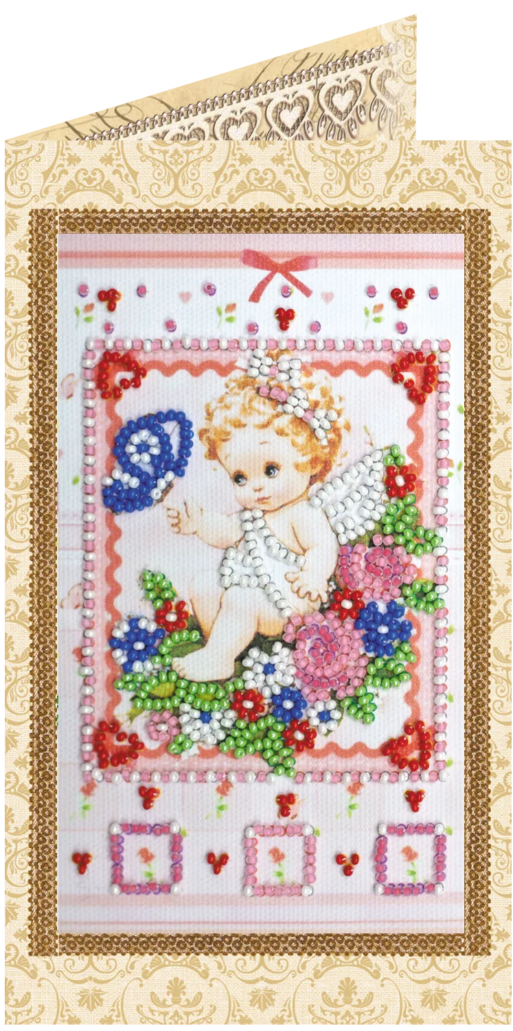 Postcards Bead Embroidery Kit Postcard Bead embroidery kit Gentle angel