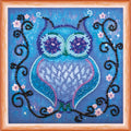 Bead Embroidery Kit Mini Bead embroidery kit Blue owl