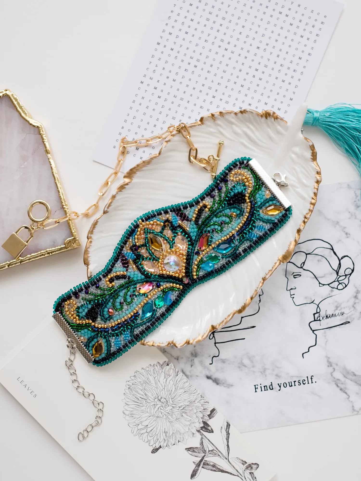 Bracelet Embroidery Kit Decoration Viridian