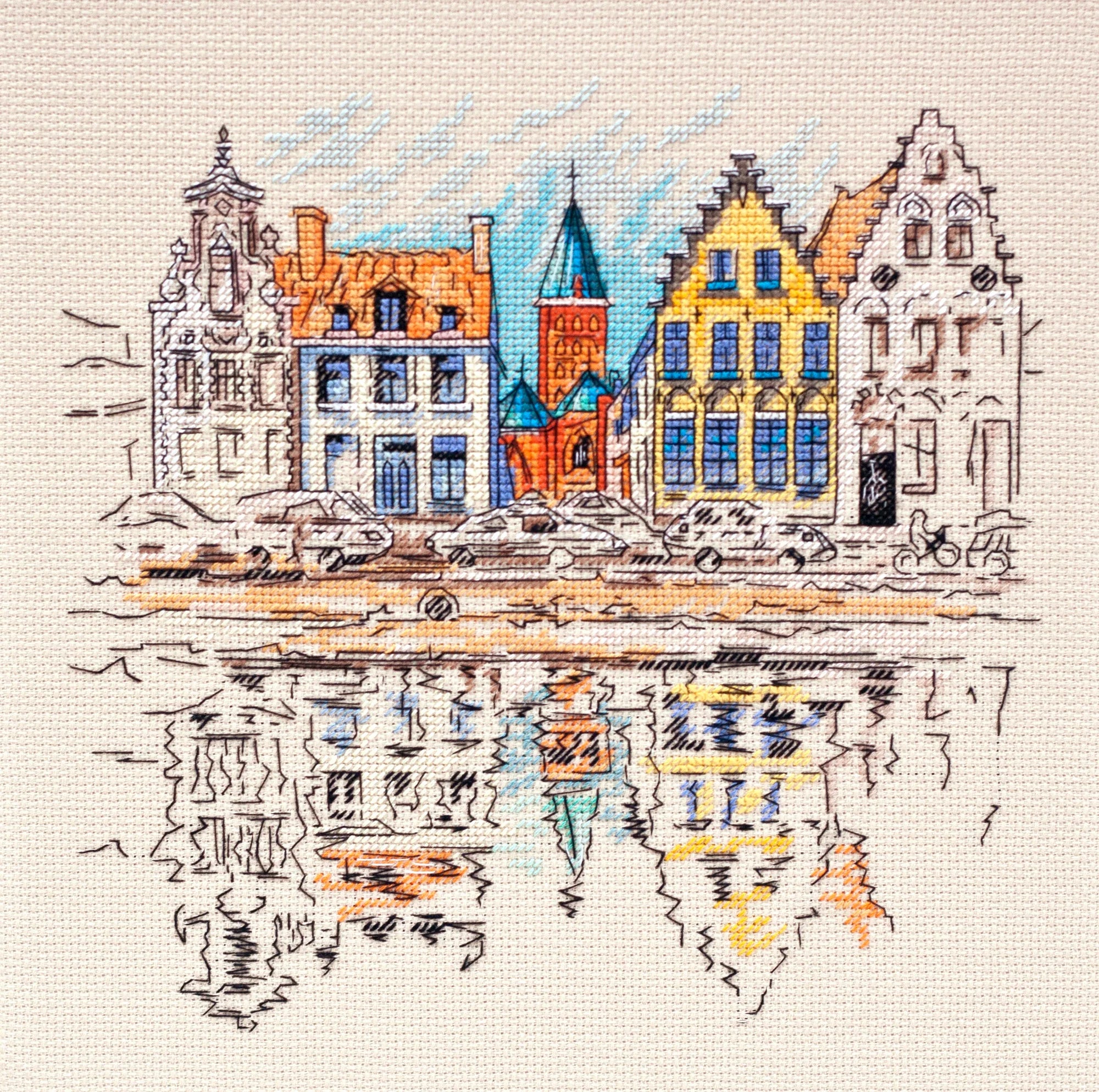 Cross Stitch Kit Cross-stitch kits Colored town-1