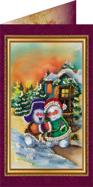 Postcards Bead Embroidery Kit Postcard Bead embroidery kit Funny Christmas – 1