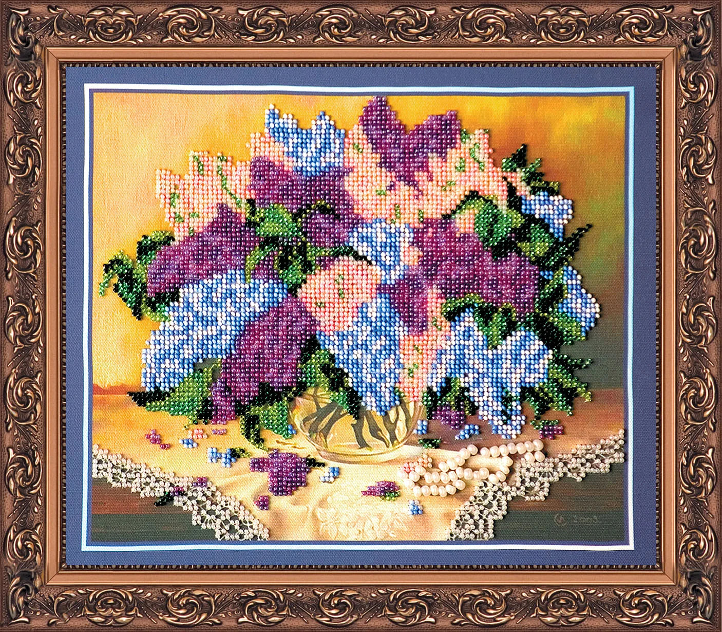Bead Embroidery Kit Main Bead Embroidery Kit Lilacs