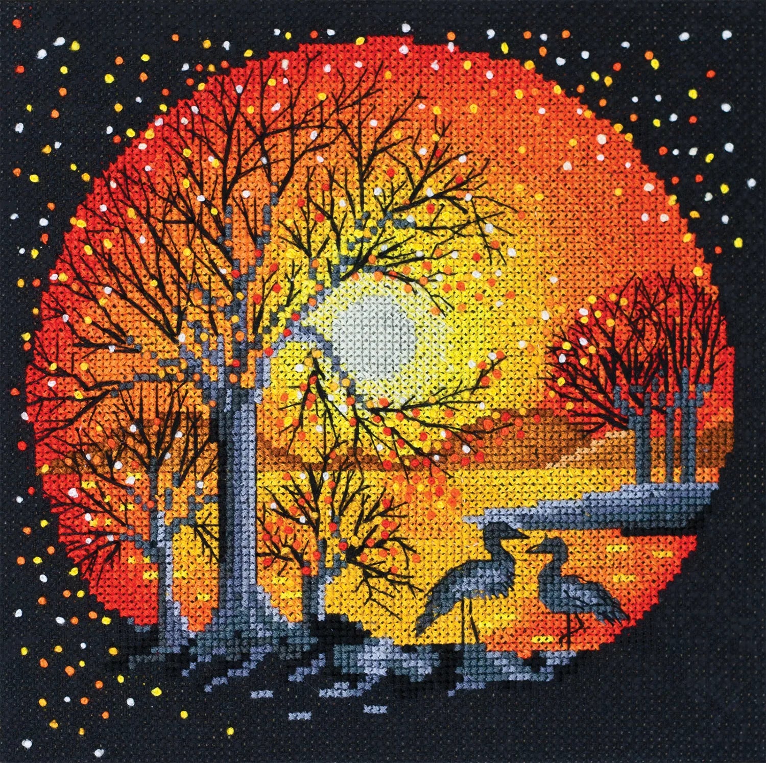 Cross Stitch Kit Cross-stitch kits Heron at sunset
