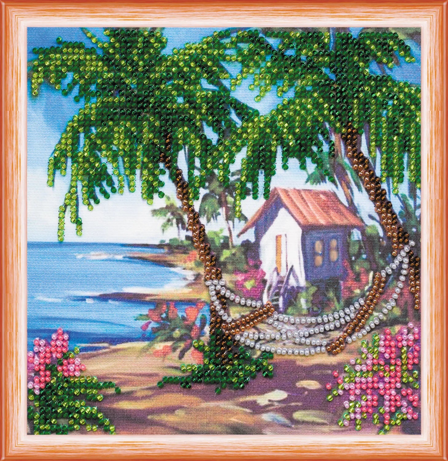 Bead Embroidery Kit Mini Bead embroidery kit Hut by the sea