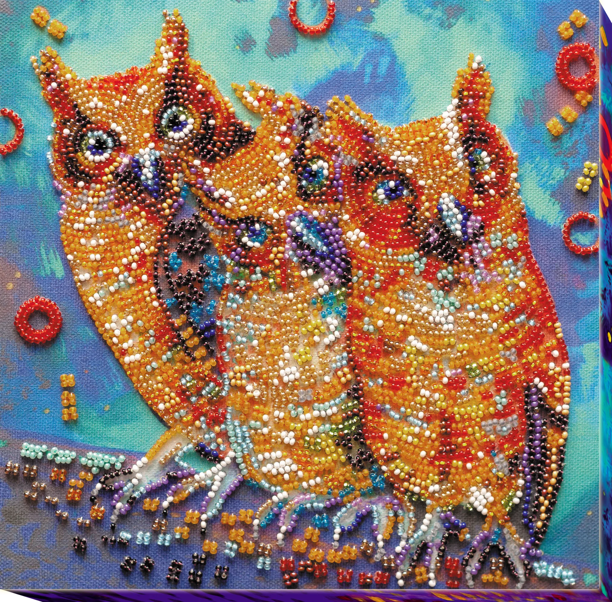 Bead Embroidery Kit Mid-sized bead embroidery kit Funny trio