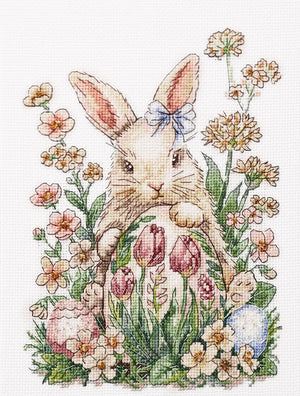 Cross Stitch Kit Cross-stitch kits Easter bunny waiting (Easter Scenes)