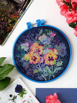 Cross Stitch Kit Cross-stitch kits Watercolor viola