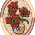 Bead Embroidery Kit Mini Bead embroidery kit Vase with poppies