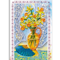 Postcards Bead Embroidery Kit Postcard-envelope for microbead embroidery Still Life with a Fan