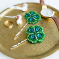 Hair Accessories Embroidery Kit Decoration Clover for good luck