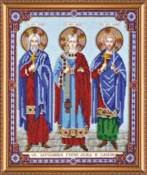 Bead Embroidery Kit Main Bead Embroidery Kit Icons - Holy Martyrs Gurias, Abibus and Samon