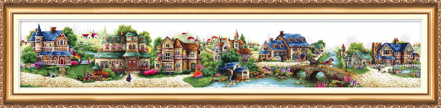 Cross Stitch Kit Cross-stitch kits Fairytale town (Landscape)