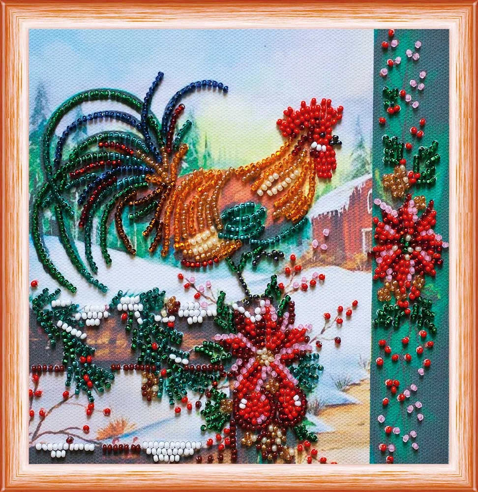 Bead Embroidery Kit Mini Bead embroidery kit Happy Christmas