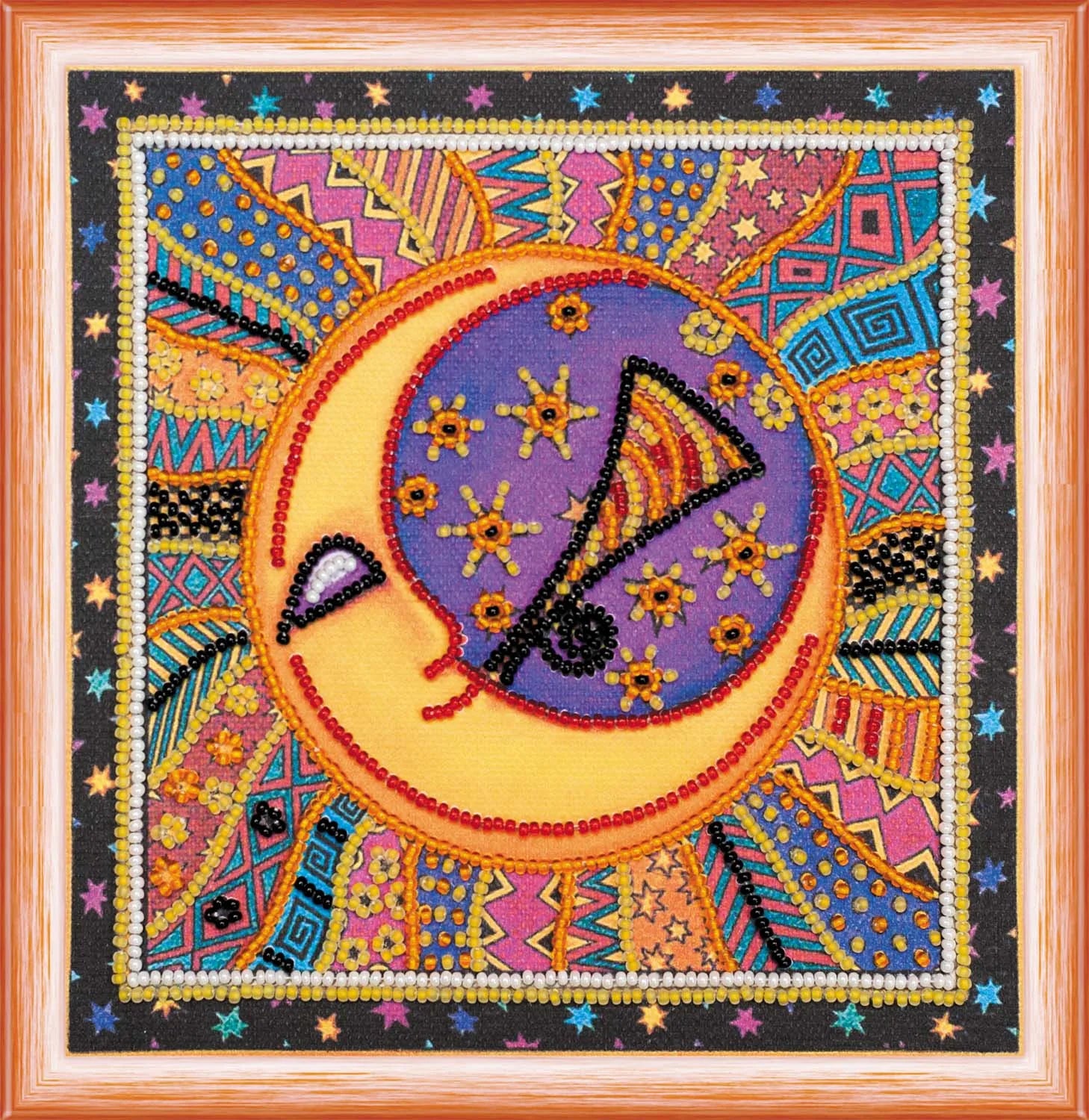 Bead Embroidery Kit Mini Bead embroidery kit The sun and the moon