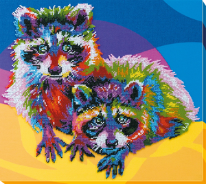 Bead Embroidery Kit Main Bead Embroidery Kit Raccoons