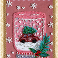 Postcards Bead Embroidery Kit Keychain cross-stitch kit Fun souvenir