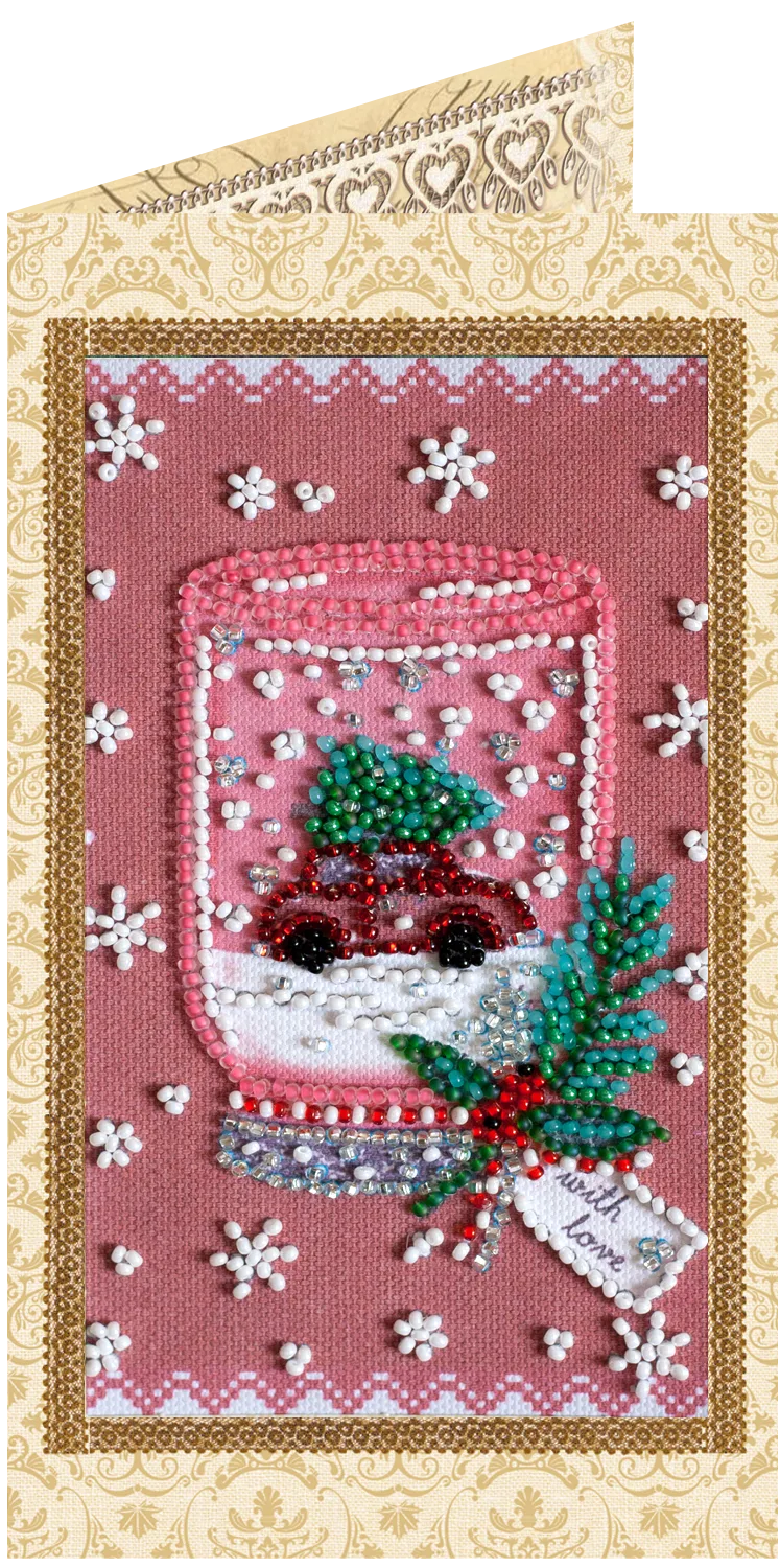 Postcards Bead Embroidery Kit Keychain cross-stitch kit Fun souvenir
