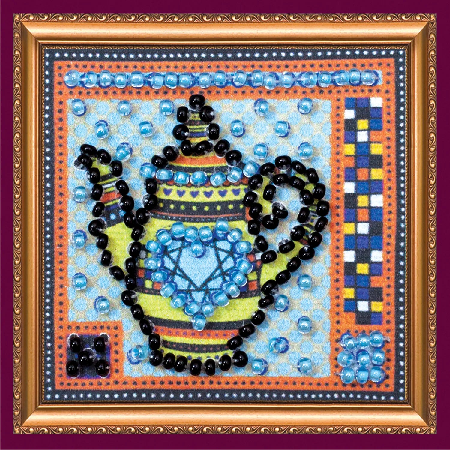 Magnets Bead Embroidery Kit Mini Magnets Bead embroidery kit Yellow kettle