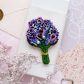 Brooch Embroidery Kit Decoration Lavender