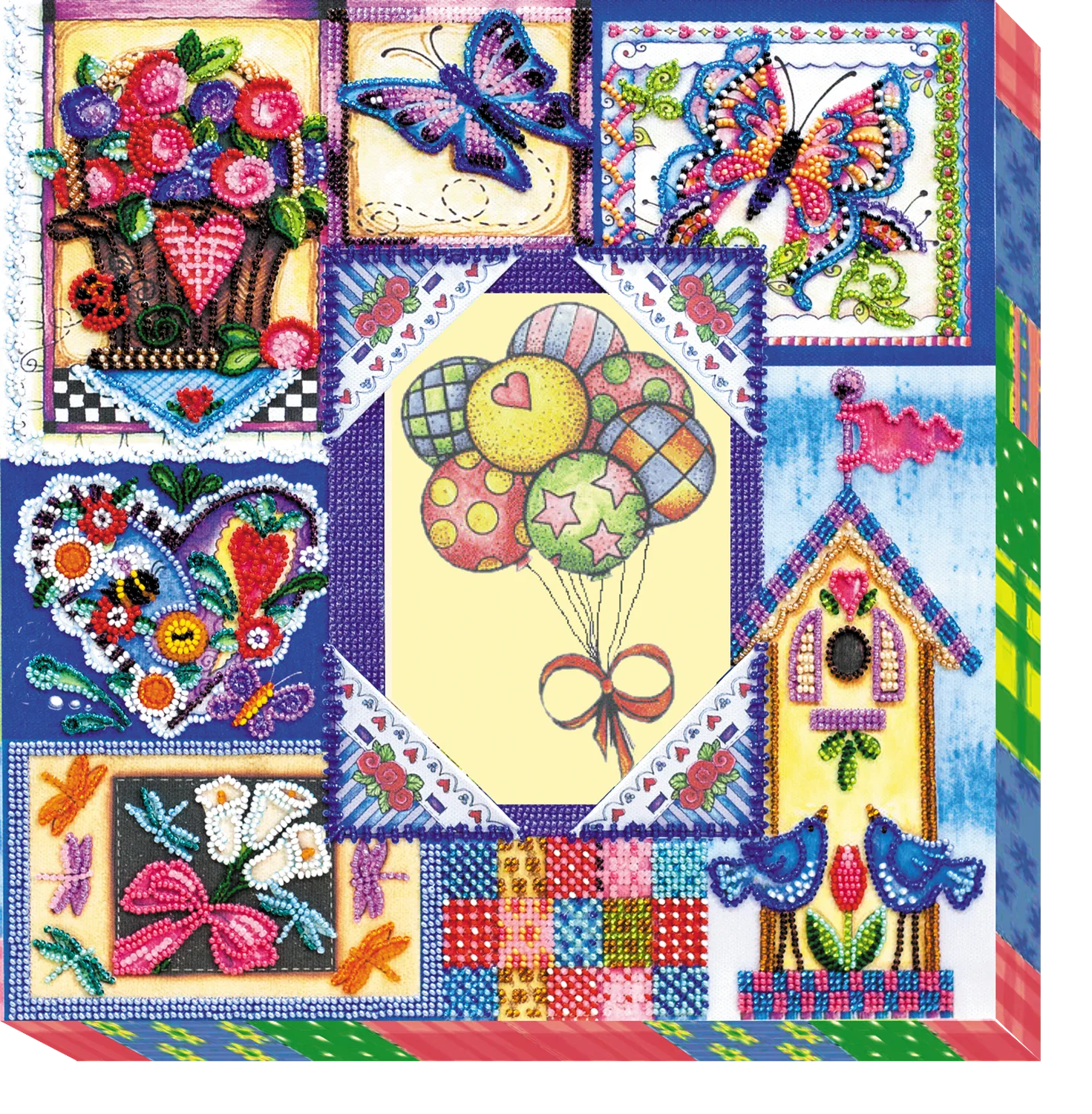 Photo Frame Bead Embroidery Kit Photo frame kit for bead embroidery Photo frame kit for bead embroidery "Summer patchwork"