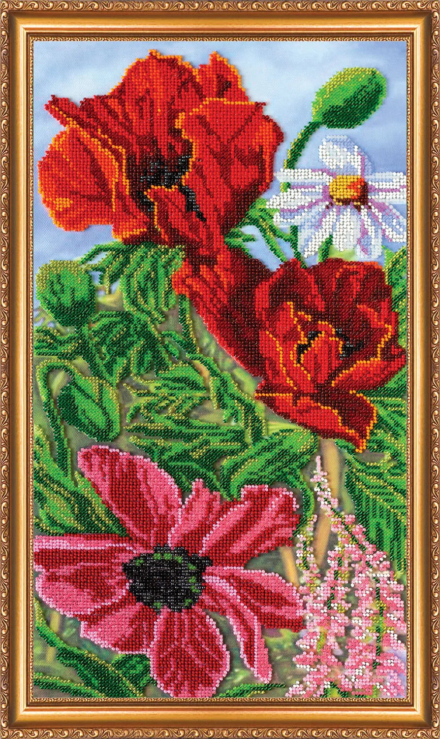 Bead Embroidery Kit Main Bead Embroidery Kit Wild poppies – 3