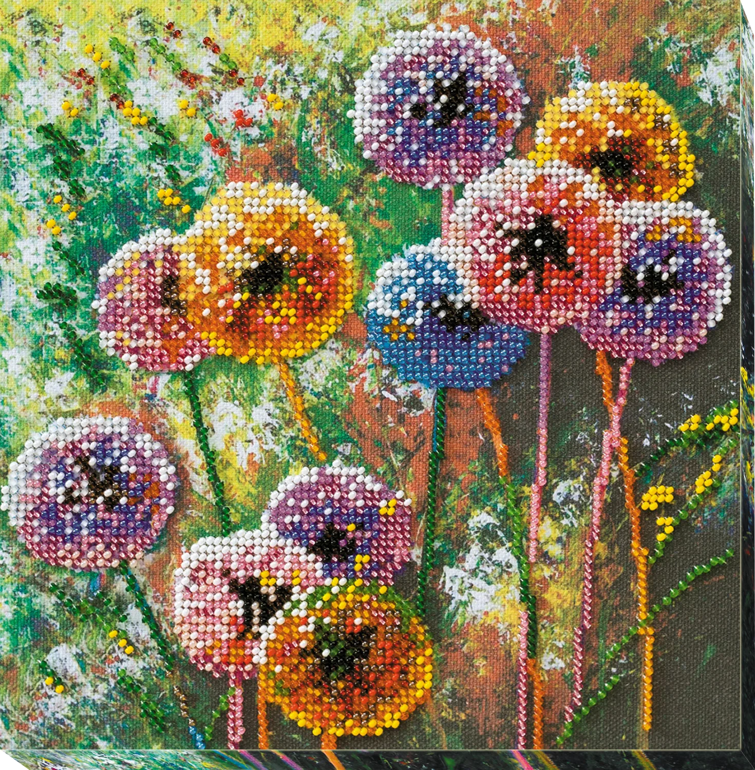 Bead Embroidery Kit Mid-sized bead embroidery kit Multi-colored balls