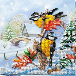 Bead Embroidery Kit Mid-sized bead embroidery kit Feathered guests