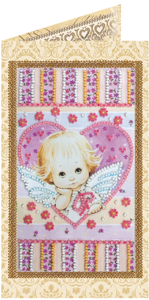 Postcards Bead Embroidery Kit Postcard Bead embroidery kit Little Cupid
