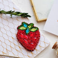 Brooch Embroidery Kit Decoration Strawberry