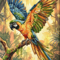 Bead Embroidery Kit Main Bead Embroidery Kit Colorful Parrot (Animals and birds)