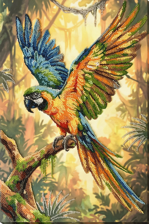 Bead Embroidery Kit Main Bead Embroidery Kit Colorful Parrot (Animals and birds)