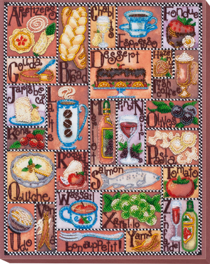 Bead Embroidery Kit Main Bead Embroidery Kit Gourmet alphabet