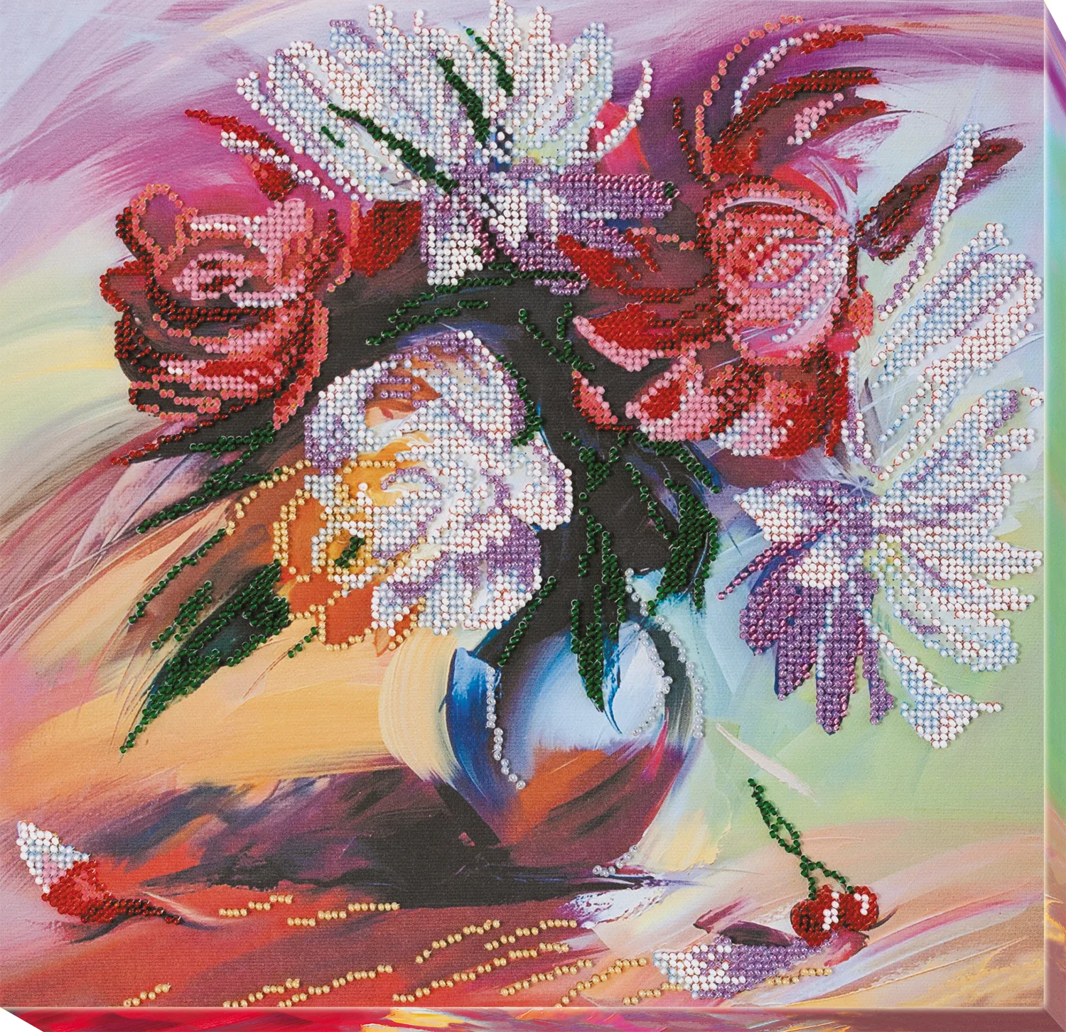 Bead Embroidery Kit Main Bead Embroidery Kit Picturesque peonies