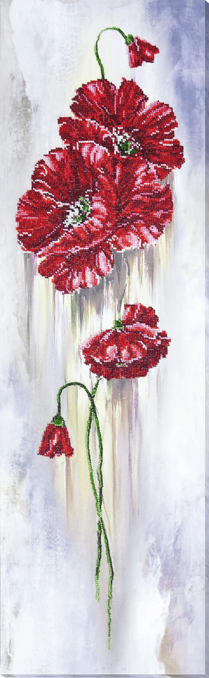 Bead Embroidery Kit Main Bead Embroidery Kit Poppy flower