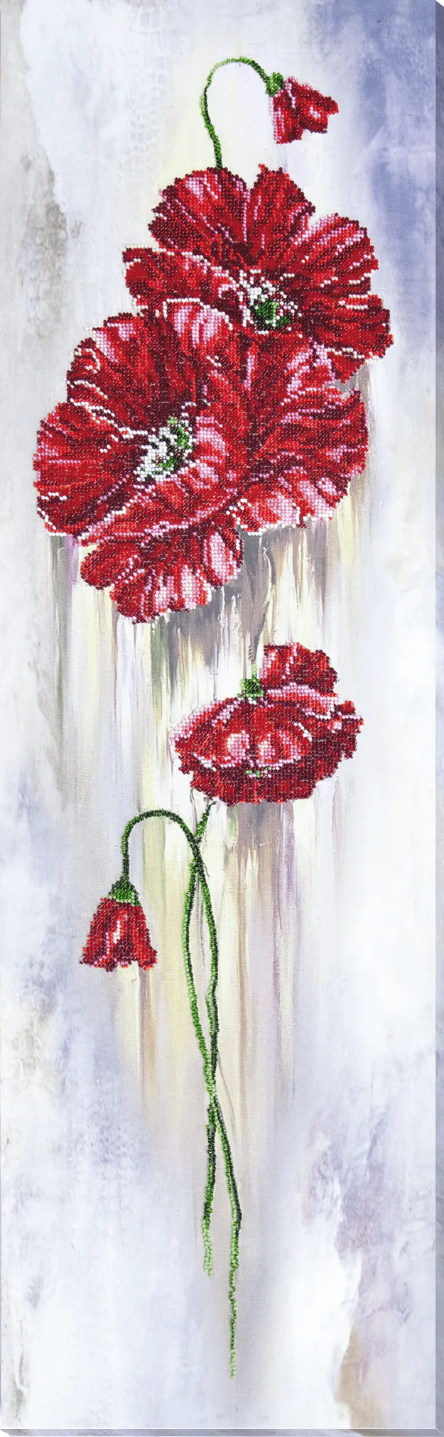 Bead Embroidery Kit Main Bead Embroidery Kit Poppy flower