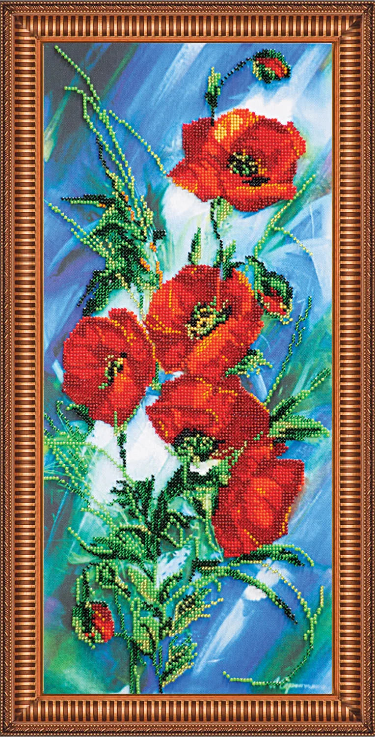 Bead Embroidery Kit Main Bead Embroidery Kit Poppy dawn