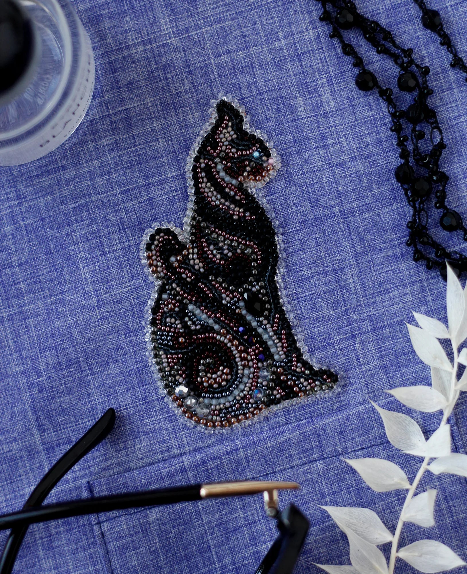 Bead Embroidery Kit On Clothes Decoration Bast in the night-A