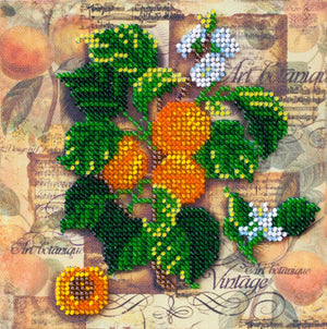 Bead Embroidery Kit Mini Bead embroidery kit Apricot branch