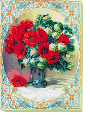 Bead Embroidery Kit Main Bead Embroidery Kit Poppies and buldenezh