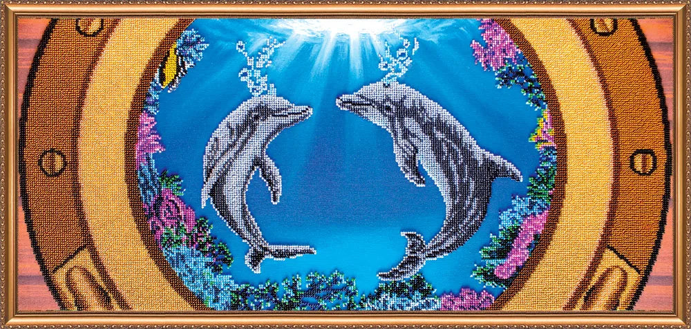 Bead Embroidery Kit Main Bead Embroidery Kit Dolphins