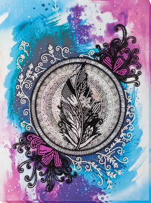 Bead Embroidery Kit Main Bead Embroidery Kit Mandala feather