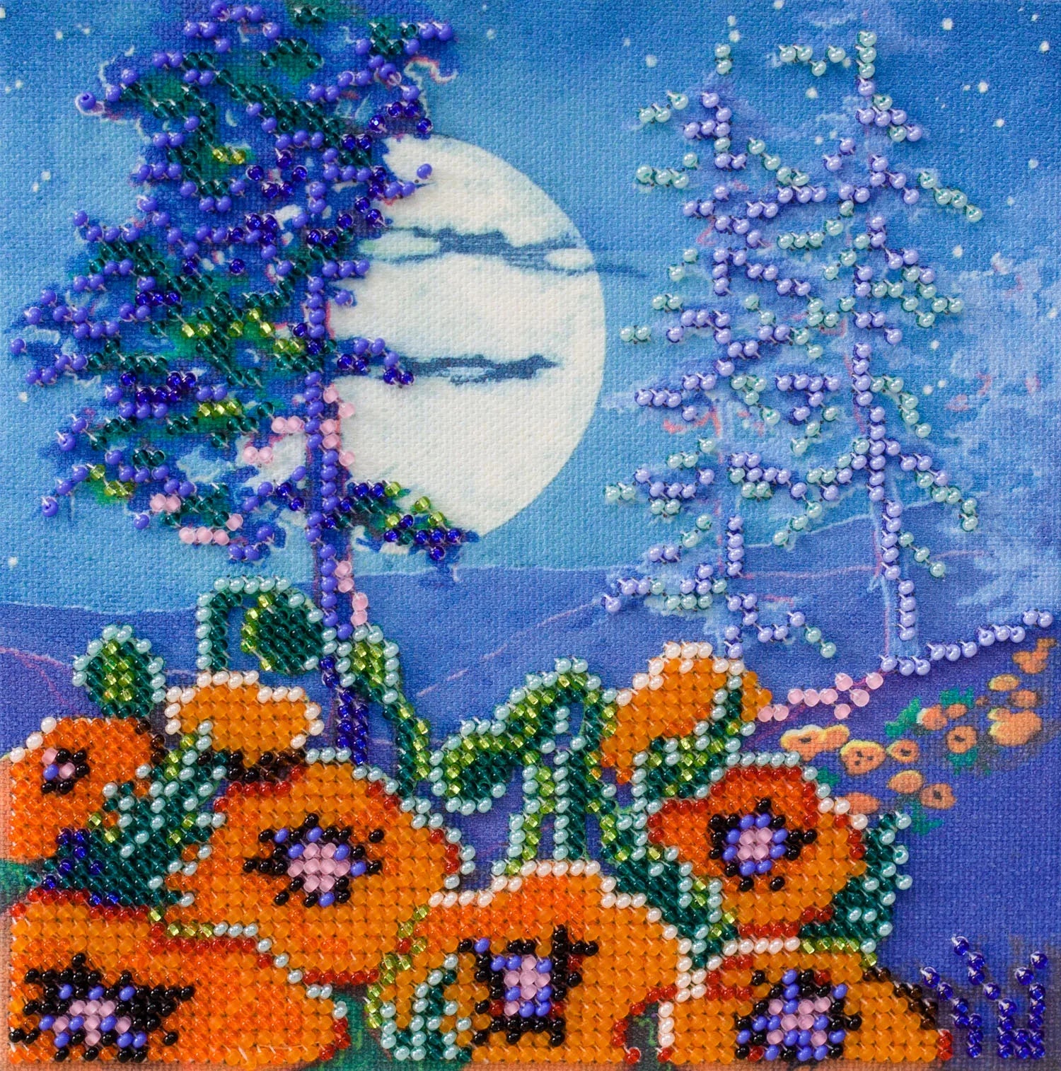Bead Embroidery Kit Mini Bead embroidery kit Full moon