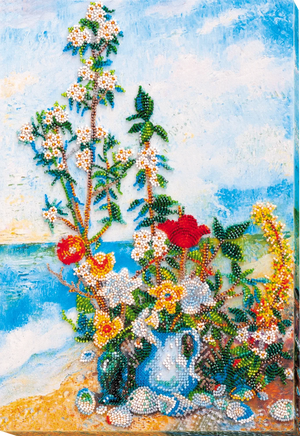 Bead Embroidery Kit Main Bead Embroidery Kit Flowers on the shore