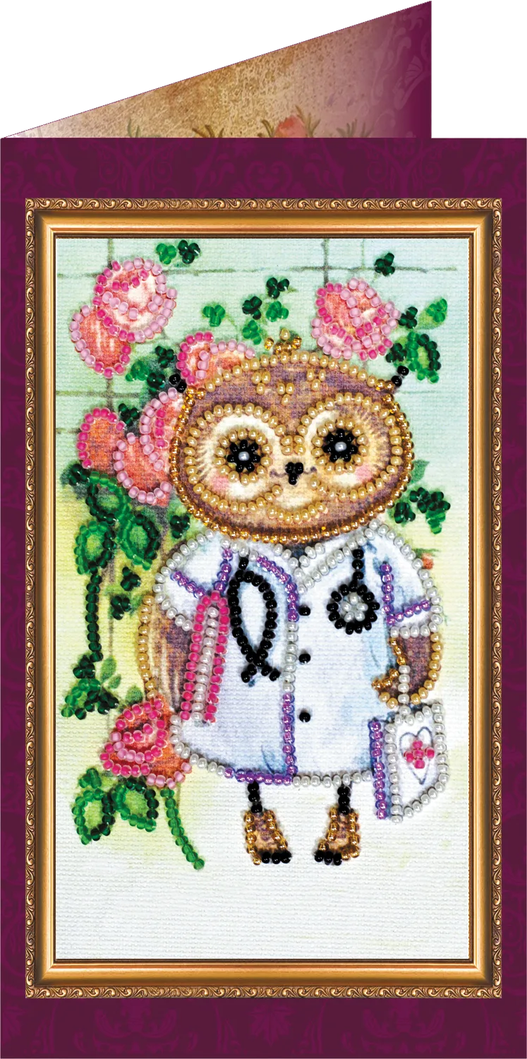 Postcards Bead Embroidery Kit Postcard Bead embroidery kit Best doctor – 2